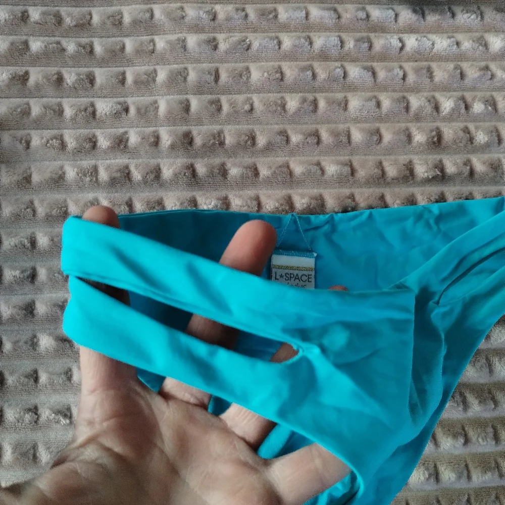 L Space Chic Turquoise Tie-Front Bikini XS - Picture 7 of 10